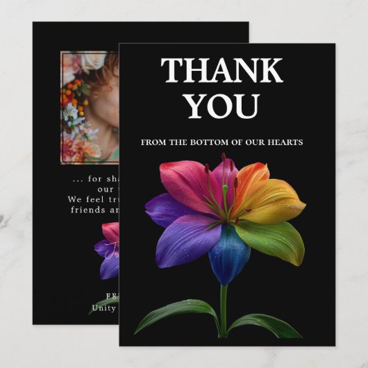 🌈 Wedding budget with photo サンキューカード (正面/裏面)