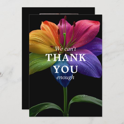 🌈 Wedding budget  with photo サンキューカード (正面/裏面)