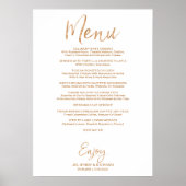 Wedding Buffet Menu | Stylish Gold Rose Lettered ポスター (正面)