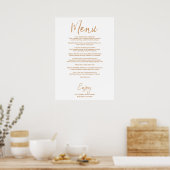 Wedding Buffet Menu | Stylish Gold Rose Lettered ポスター (キッチン)