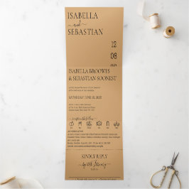 Wedding Burly Wood Sand All in one set 三つ折り招待状