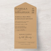 Wedding Burly Wood Sand Kindly Reply invite オールインワン招待状 (内側)