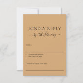 Wedding Burly Wood Sand Signature Kindly Reply 出欠カード (正面)