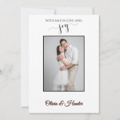 Wedding, Burnt Orange, Modern, Typography, Script, 招待状 (裏面)