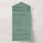 Wedding Cadet Blue All in one invite save the date オールインワン招待状 (内側)