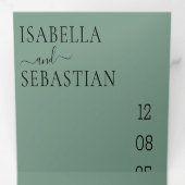 Wedding Cadet Blue Green All in one set 三つ折り招待状 (内部最初)