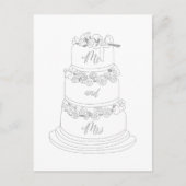 Wedding Cake Design Mr & Mrs ポストカード (正面)