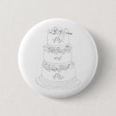 Wedding Cake Design Mr & Mrs 缶バッジ (正面)