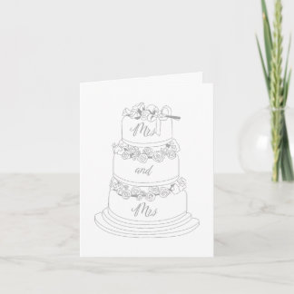 Wedding Cake Design Mrs & Mrs カード