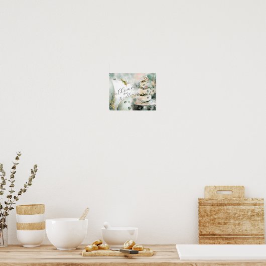  Wedding cake Elegant bröllop Poster ポスター (キッチン)