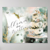  Wedding cake Elegant bröllop Poster ポスター (正面)