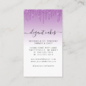 Wedding Cake Glitter Drip Purple Bakery 名刺 (裏面)