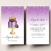 Wedding Cake Glitter Drip Purple Bakery 名刺