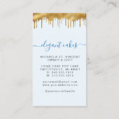 Wedding Cake Glitter Drip Royal Blue Bakery 名刺 (裏面)