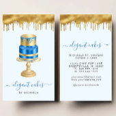 Wedding Cake Glitter Drip Royal Blue Bakery 名刺