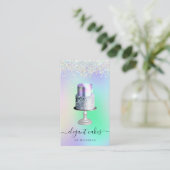 Wedding Cake Holographic Glitter Bakery 名刺 (スタンド正面)