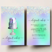 Wedding Cake Holographic Glitter Bakery 名刺