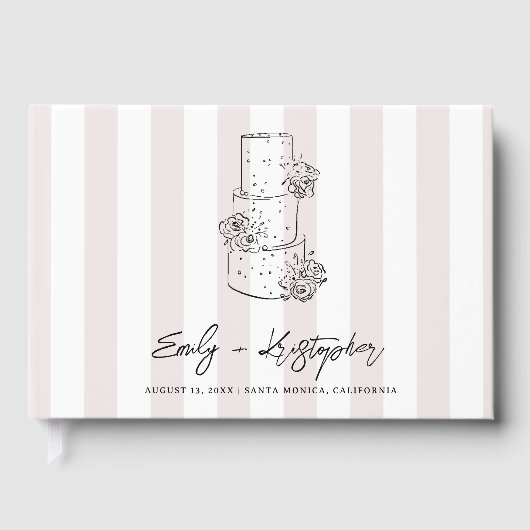 Wedding Cake Stripe Wedding ゲストブック (正面)