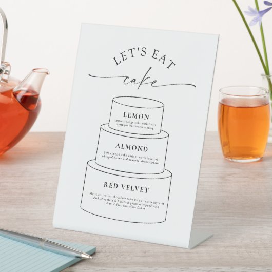 Wedding Cake Tier Flavor Description Pedestal Sign 台座サイン (インサイチュ)