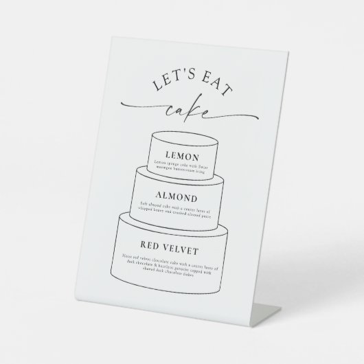 Wedding Cake Tier Flavor Description Pedestal Sign 台座サイン (正面)