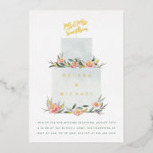 Wedding Cake Wedding Reception 箔招待状 (正面)