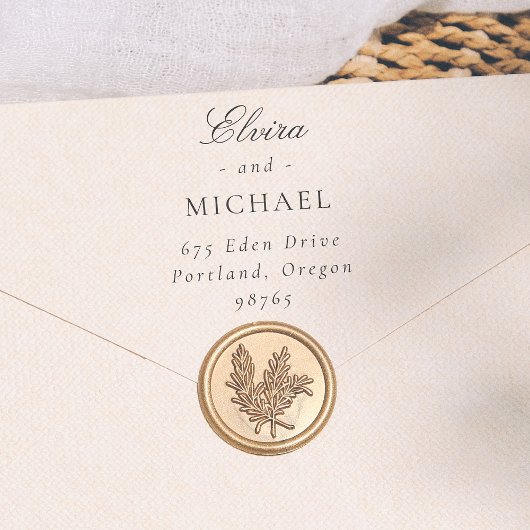 Wedding Calligraphy & Classic Serif Return Address セルフインキングスタンプ