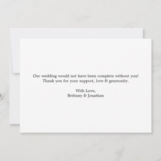 Wedding Calligraphy Script Heart 2 Photo サンキューカード (裏面)