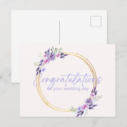 Wedding Card- Modern Geometric Wedding Greetings ポストカード (正面/裏面)