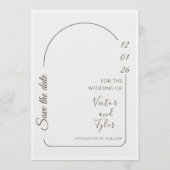 Wedding Card – Modern Minimal Save The Date Arch  招待状 (正面)