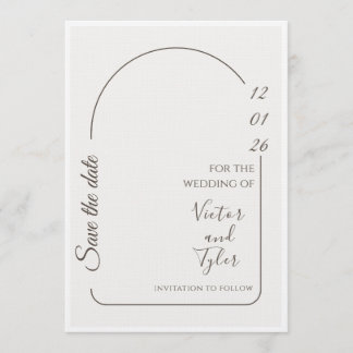 Wedding Card – Modern Minimal Save The Date Arch  招待状