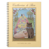 Wedding Cats Personalized Yellow  Notebook ノートブック (正面)