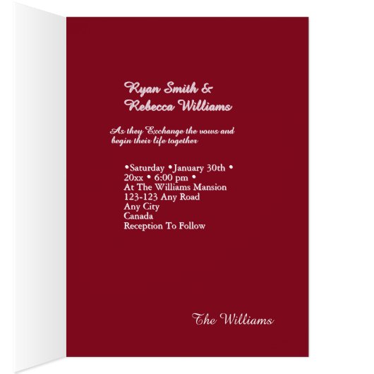 Wedding Celebration Invitation (内側 (右))