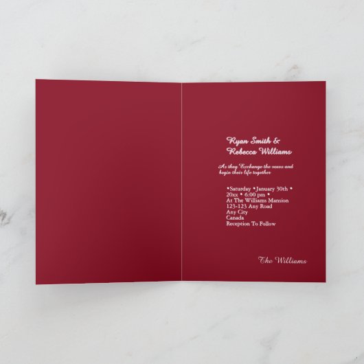 Wedding Celebration Invitation カード (内部)