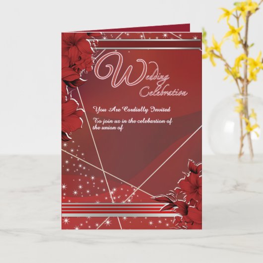 Wedding Celebration Invitation カード (黄色い花)