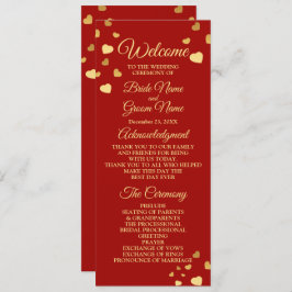 Wedding Ceremony Golden Birds Hearts Red Shiny プログラム