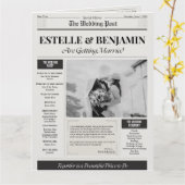 Wedding Ceremony Newspaper Program カード (黄色い花)