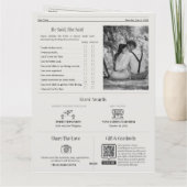 Wedding Ceremony Newspaper Program カード (裏面)