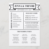 Wedding Ceremony Program With Icons Minimalist プログラム (正面)