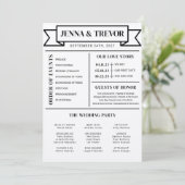 Wedding Ceremony Program With Icons Minimalist プログラム (スタンド正面)