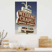 Wedding Chapel Retro Neon Sign ポスター (キッチン)