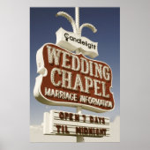 Wedding Chapel Retro Neon Sign ポスター (正面)