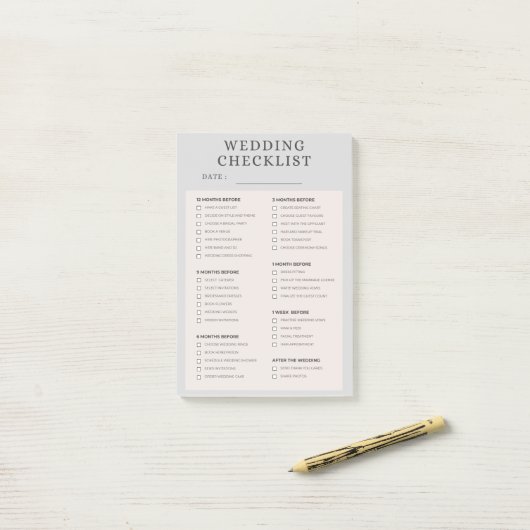 wedding checklist ポストイット (デスク上)