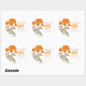 Wedding chrysanthemum orange fall wedding invites ラウンドシール (シート)