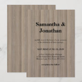 Wedding Classic Blonde Wood Pinstripe 招待状 (正面/裏面)