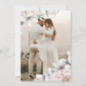 Wedding | Classic Modern Ivory and Blush Floral 招待状 (裏面)