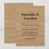 Wedding Classic Oak Light Wood Grain 招待状 (正面/裏面)