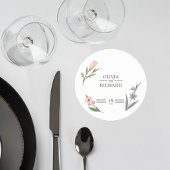 Wedding Coaster with Romantic Botanical Design ラウンドペーパーコースター