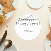 Wedding Coaster with String Lights ラウンドペーパーコースター