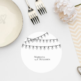 Wedding Coaster with String Lights ラウンドペーパーコースター