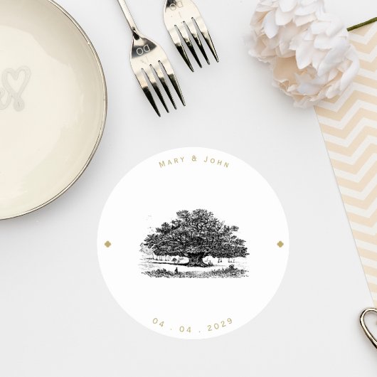 Wedding Coaster with Warm Bokeh Lights ラウンドペーパーコースター